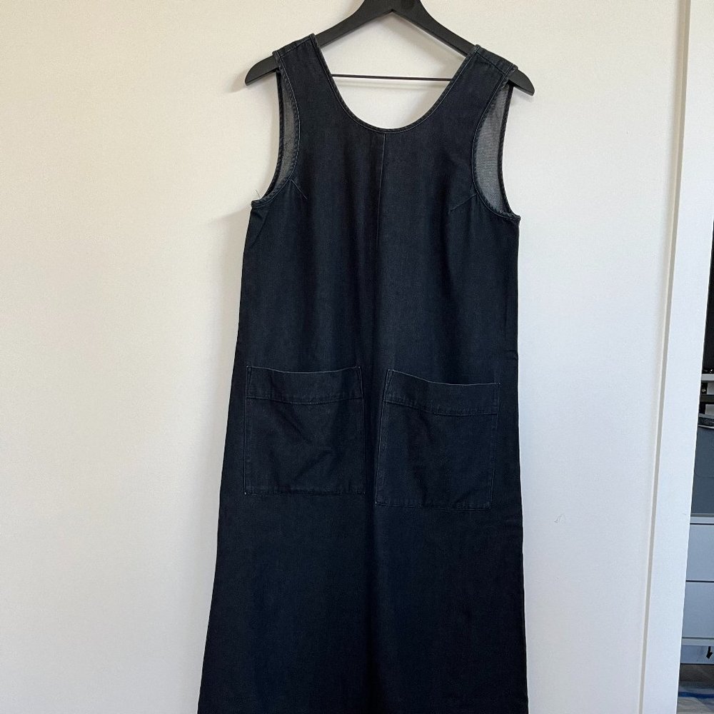 Ilana Kohn Milo Dark Denim Jumpsuit Sleeveless Cropped Size M